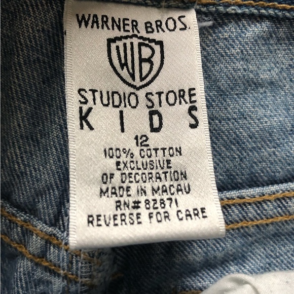 Vintage Warner Bros. Looney Tunes Embroidered Jean Shorts 24” Waist Kids 12 - Picture 7 of 9